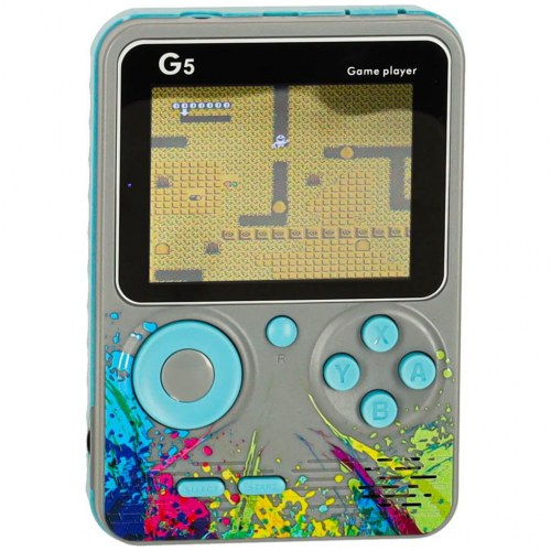 Håndholdt retro spillekonsol – 500 spil, 3" LCD, grå