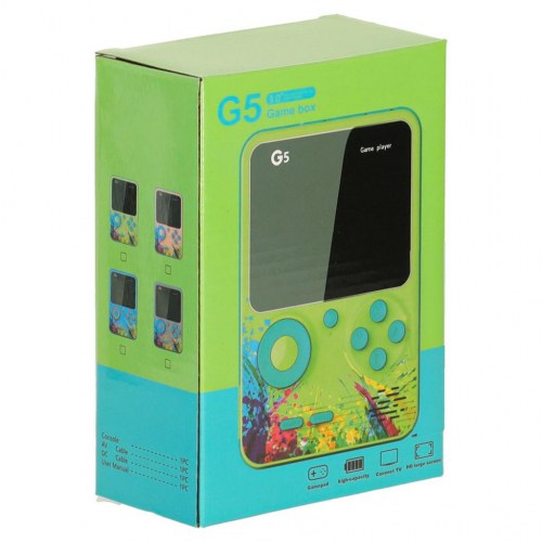 Håndholdt retro spillekonsol – 500 spil, 3" LCD, grå