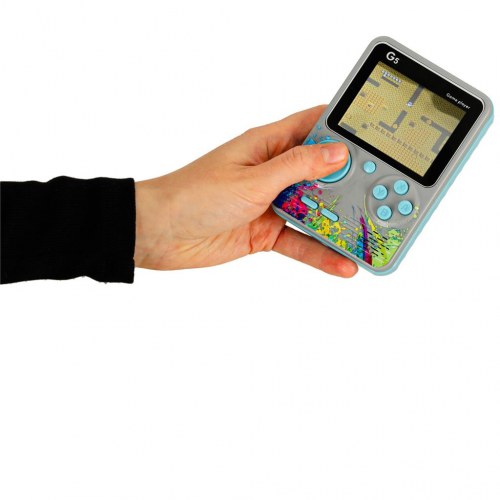 Håndholdt retro spillekonsol – 500 spil, 3" LCD, grå