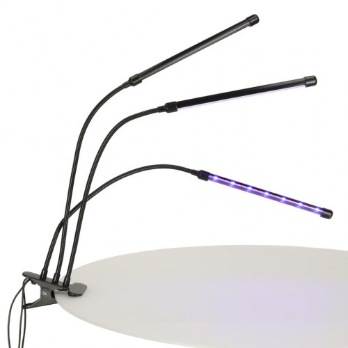 Plantevækst LED-lampe med 3 arme - 70 cm, sort