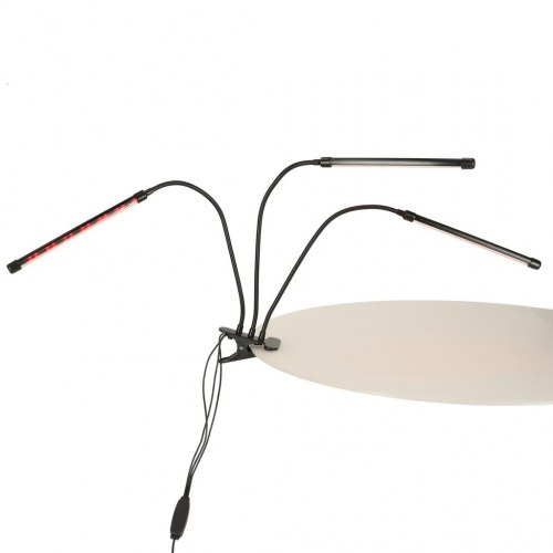 Plantevækst LED-lampe med 3 arme - 70 cm, sort