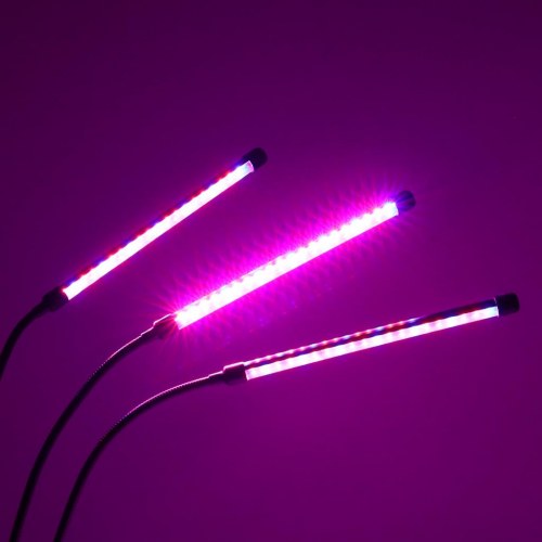 Plantevækst LED-lampe med 3 arme - 70 cm, sort