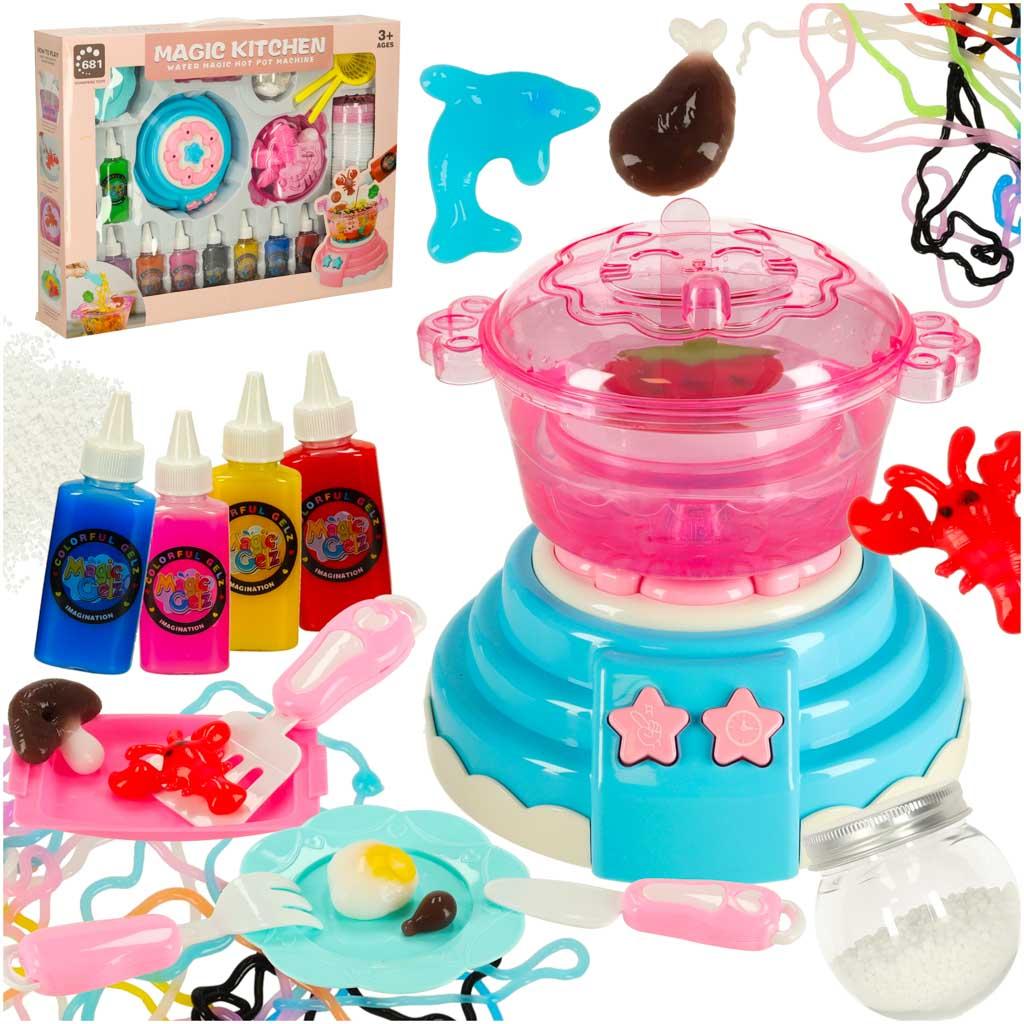 Kreativt 3D krystalgel - Magic Kitchen sæt med skabeloner, 62 dele, blå