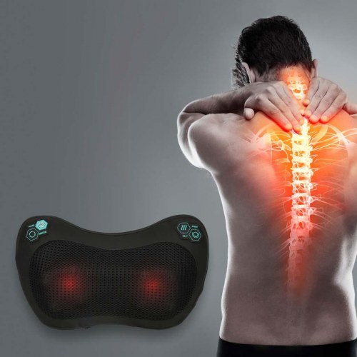 Shiatsu massagepude til nakke og ryg med varme, 30 × 18 × 8 cm