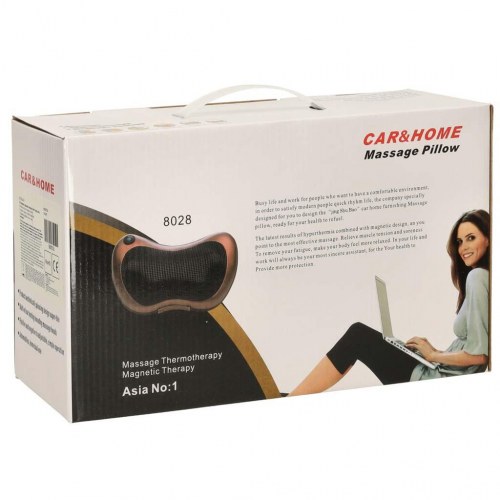 Shiatsu massagepude til nakke og ryg med varme, 30 × 18 × 8 cm