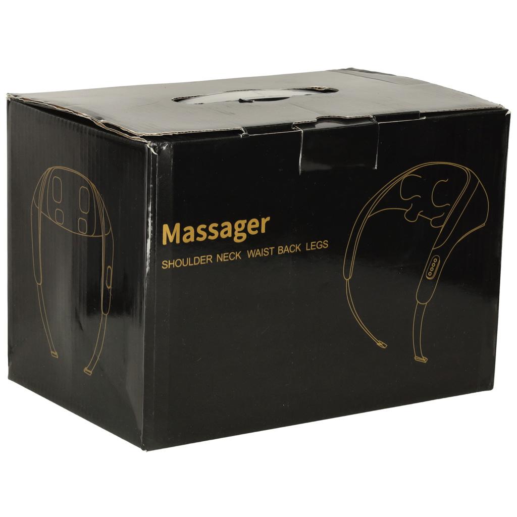 Massagekrave til nakke, skuldre og ryg – grå, batteri