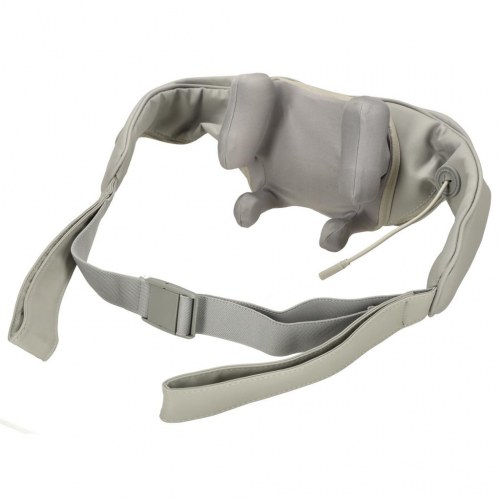 Massagekrave til nakke, skuldre og ryg – grå, batteri