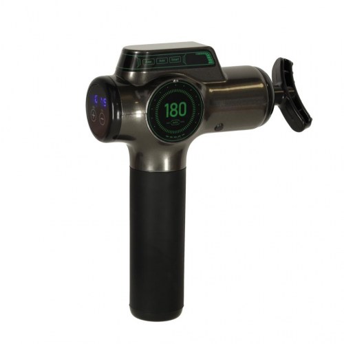 Massagepistol til krop og ryg - 8 hoveder, LED-display