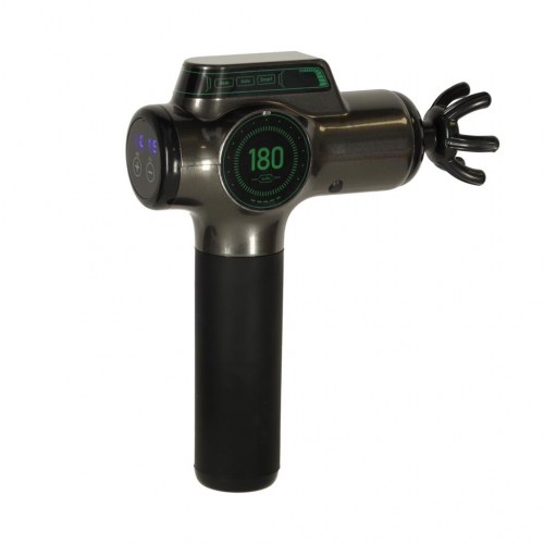 Massagepistol til krop og ryg - 8 hoveder, LED-display