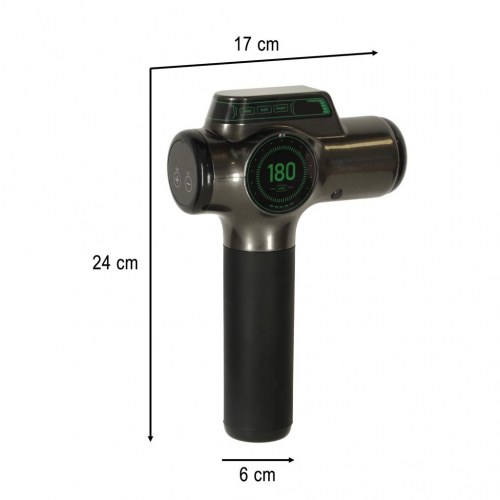 Massagepistol til krop og ryg - 8 hoveder, LED-display