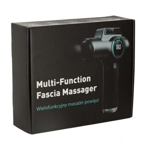 Massagepistol til krop og ryg - 8 hoveder, LED-display