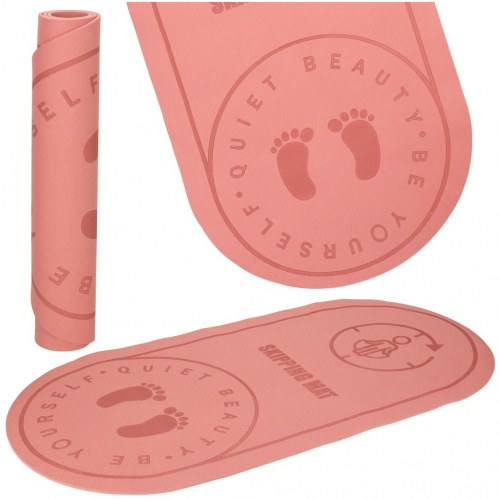 Yogamåtte skridsikker og lyddæmpende – 125 × 61,5 × 0,6 cm, rosa