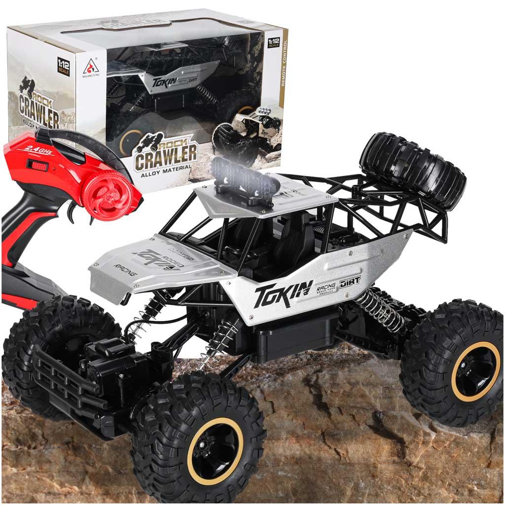 Roger RC automobilis Rock Crawler 1:12 4WD METAL sidabrinis