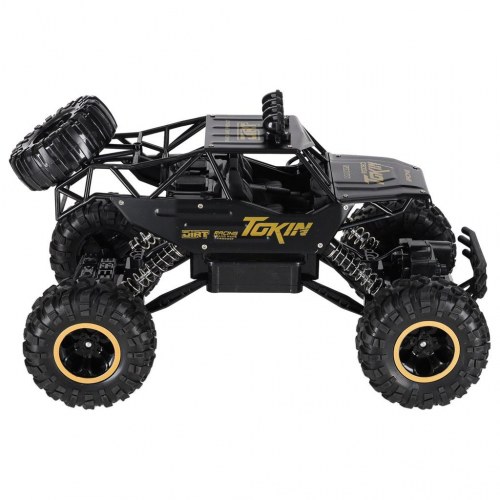 Fjernstyret bil rock crawler 1:12 4WD metal - sort