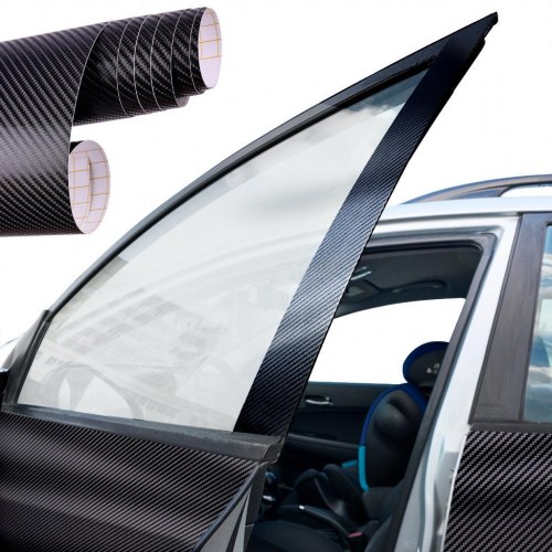 Bilfolie carbon 4D – sort, rulle 1,52 × 30 m