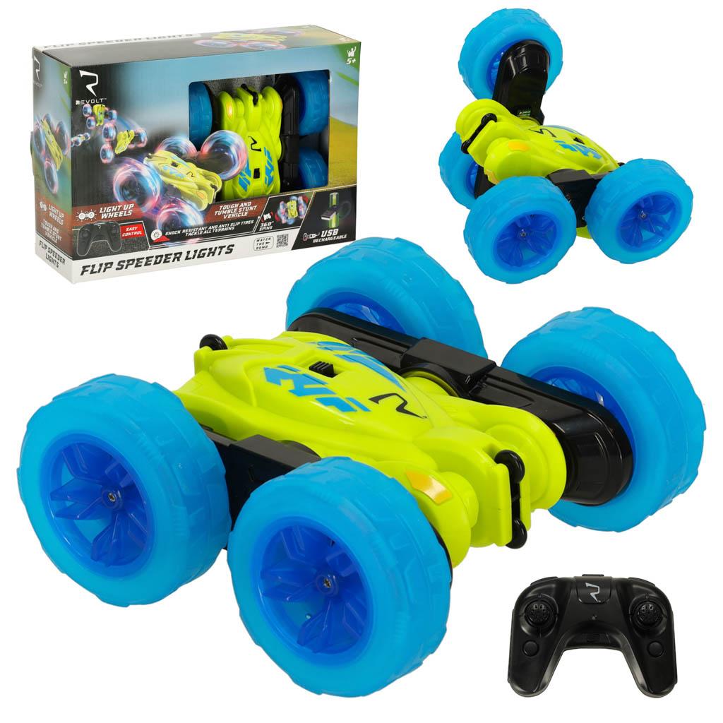Fjernstyret bil RC Revolt Flip Speeder med lysende hjul