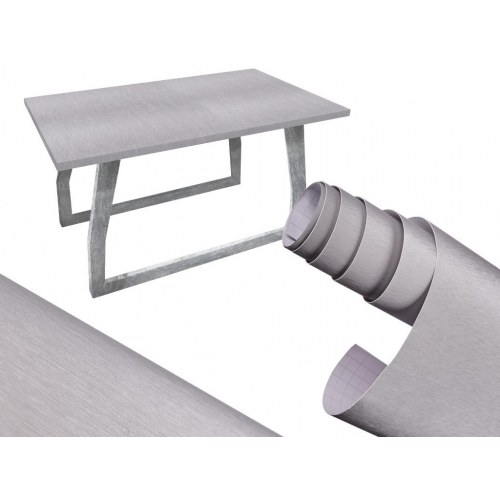 Selvklæbende folie rulle – metallic børstet grå 1,52 × 30 m