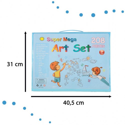 Kunstnersæt i kuffert 208 dele – blå