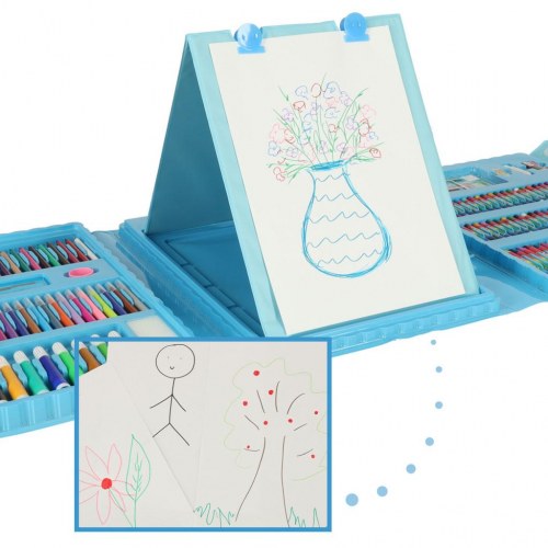 Kunstnersæt i kuffert 208 dele – blå