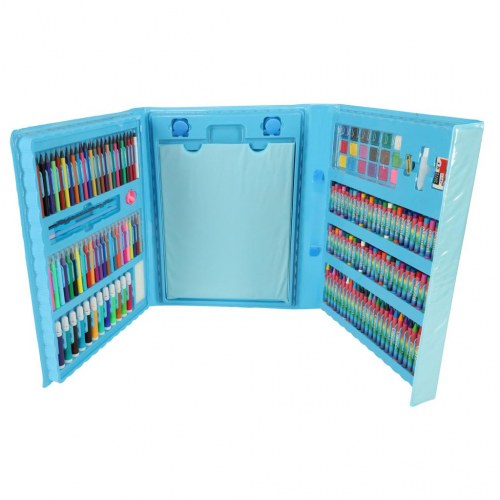 Kunstnersæt i kuffert 208 dele – blå