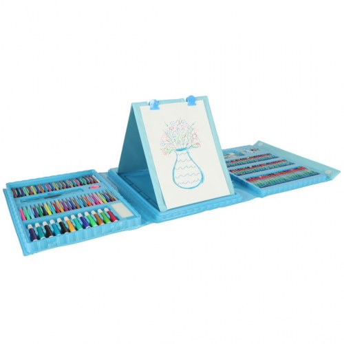 Kunstnersæt i kuffert 208 dele – blå