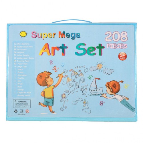 Kunstnersæt i kuffert 208 dele – blå