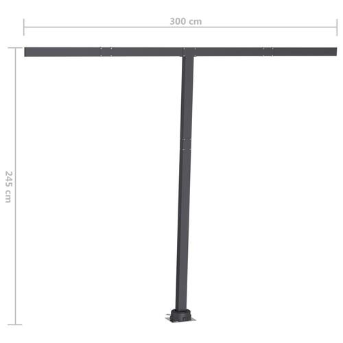 Markise m. LED-lys 350x250 cm manuel betjening gul og hvid