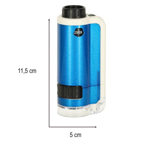 Mikroskop lommeformat til børn – bærbart 100x/250x