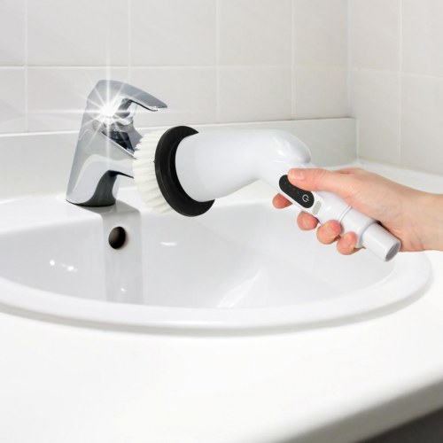 Elektrisk roterende moppe/rensebørste med 9 børstehoveder