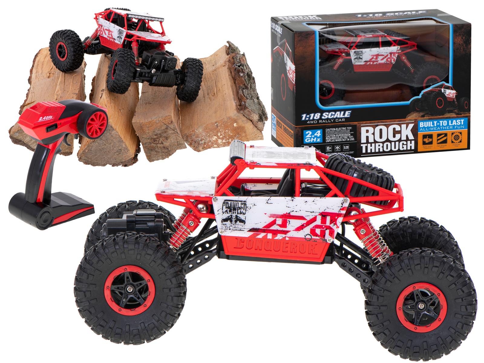 Roger RC automobilis Rock Crawler HB 2.4GHz 1:18 raudonas