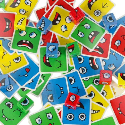 Puslespil med skiftende ansigter – kreative klodser og kort (64 kort, 16 klodser)