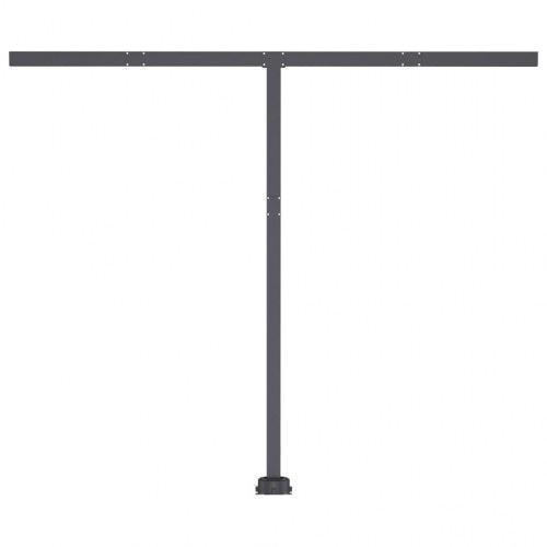 Fritstående markise 350x250 cm automatisk betjening blå og hvid