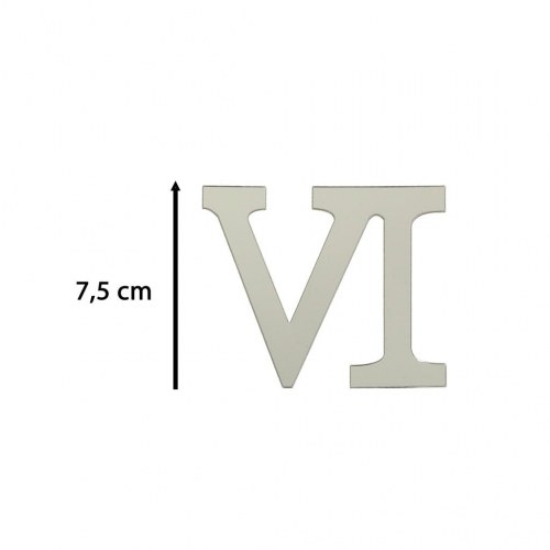 Vægur sølv med romertal – selvklæbende, 70–130 cm