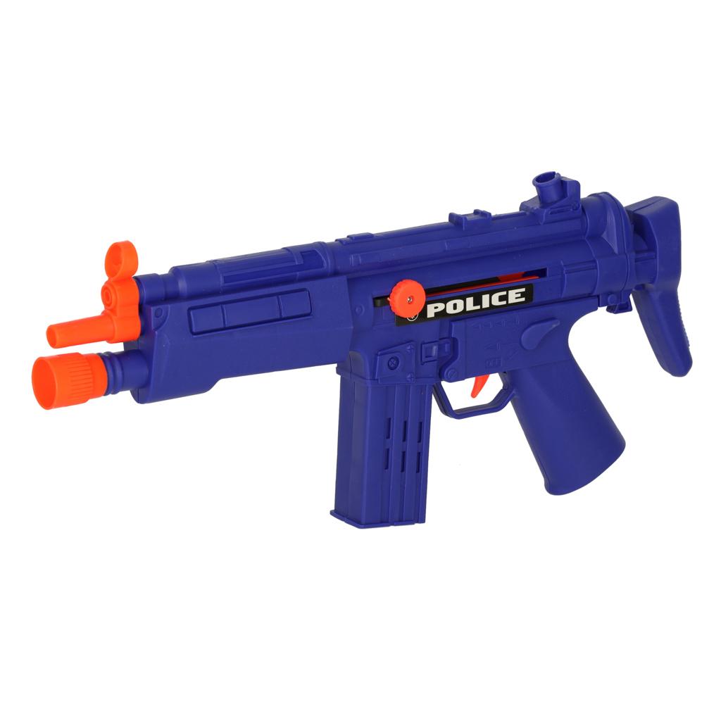 Politi legesæt til børn 3+ - pistol, riffel, håndjern m.m. (blå/orange)