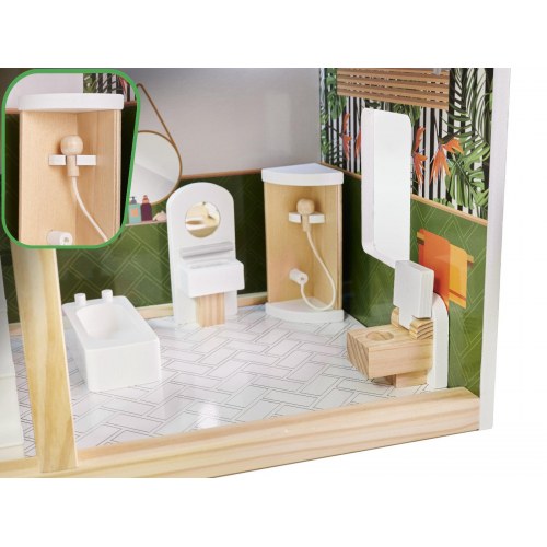 Dukkehus i træ med LED – Lulilo Floro Boho