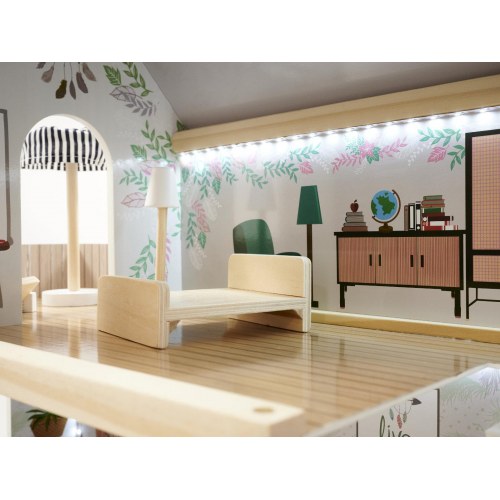 Dukkehus i træ med LED – Lulilo Floro Boho
