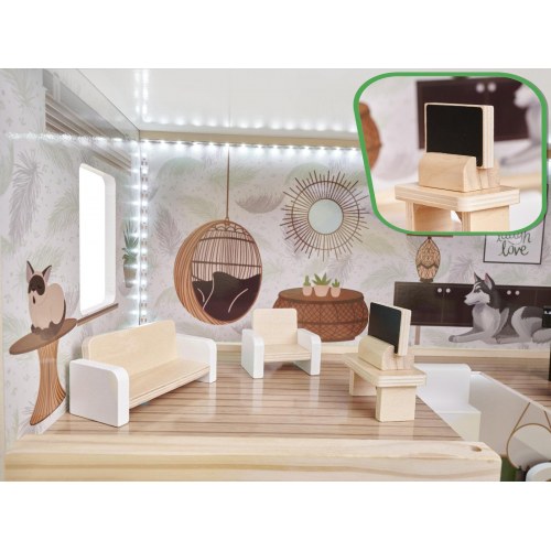 Dukkehus i træ med LED – Lulilo Floro Boho