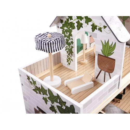 Dukkehus i træ med LED – Lulilo Floro Boho