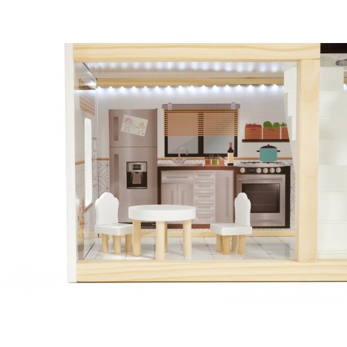 Dukkehus i træ med LED – Lulilo Floro Boho