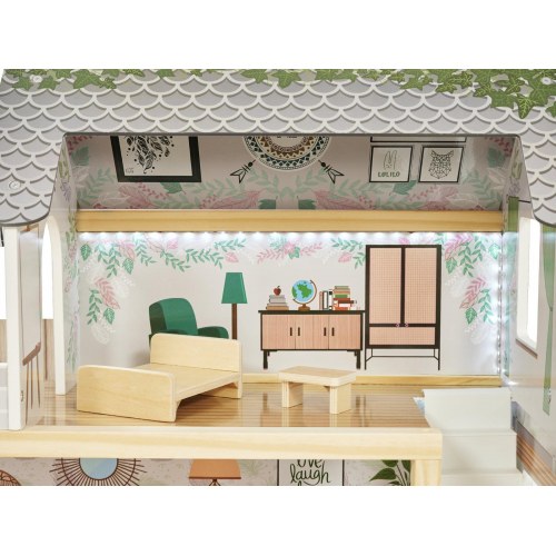 Dukkehus i træ med LED – Lulilo Floro Boho