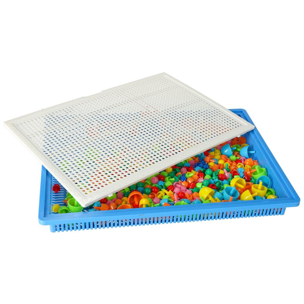 Perleplade puslespil med knapper - 296 dele