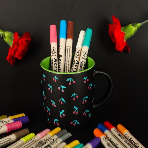 Akryltuscher til sten, stof og glas – vandfaste – 24 farver