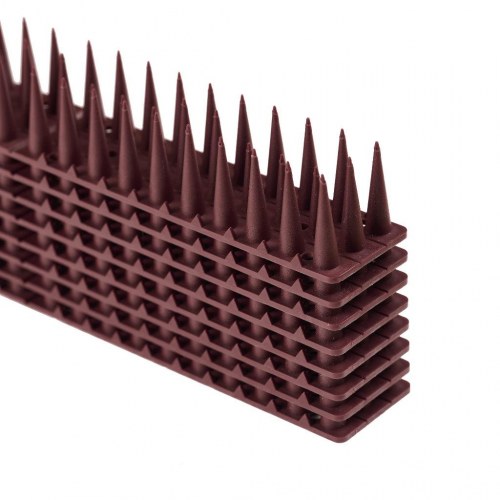 Fuglepigge til duer – tætte plaststrips, brun, 8 stk., 42,8 cm