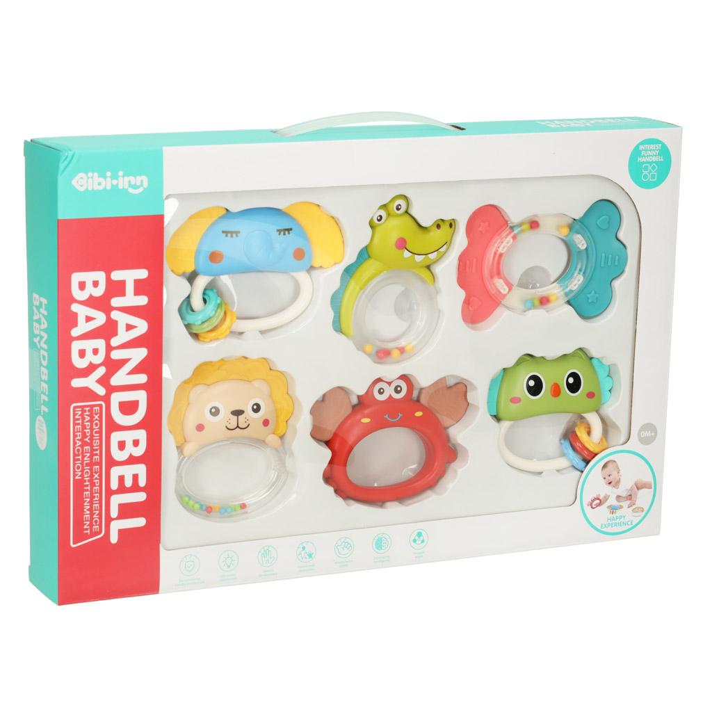 Rangle og bidering sæt til baby - 6 stk.