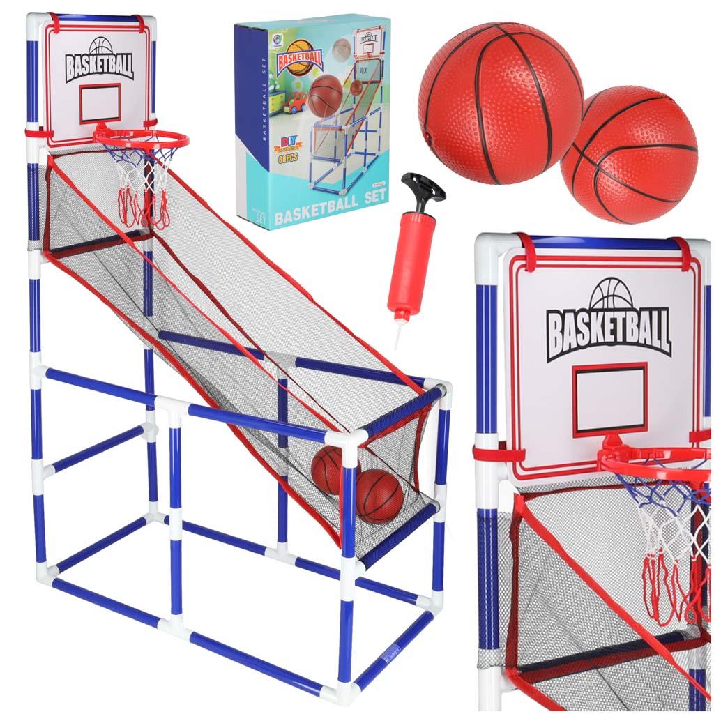 Basketball arcade spil til børn - portabel kurv med 2 bolde og pumpe