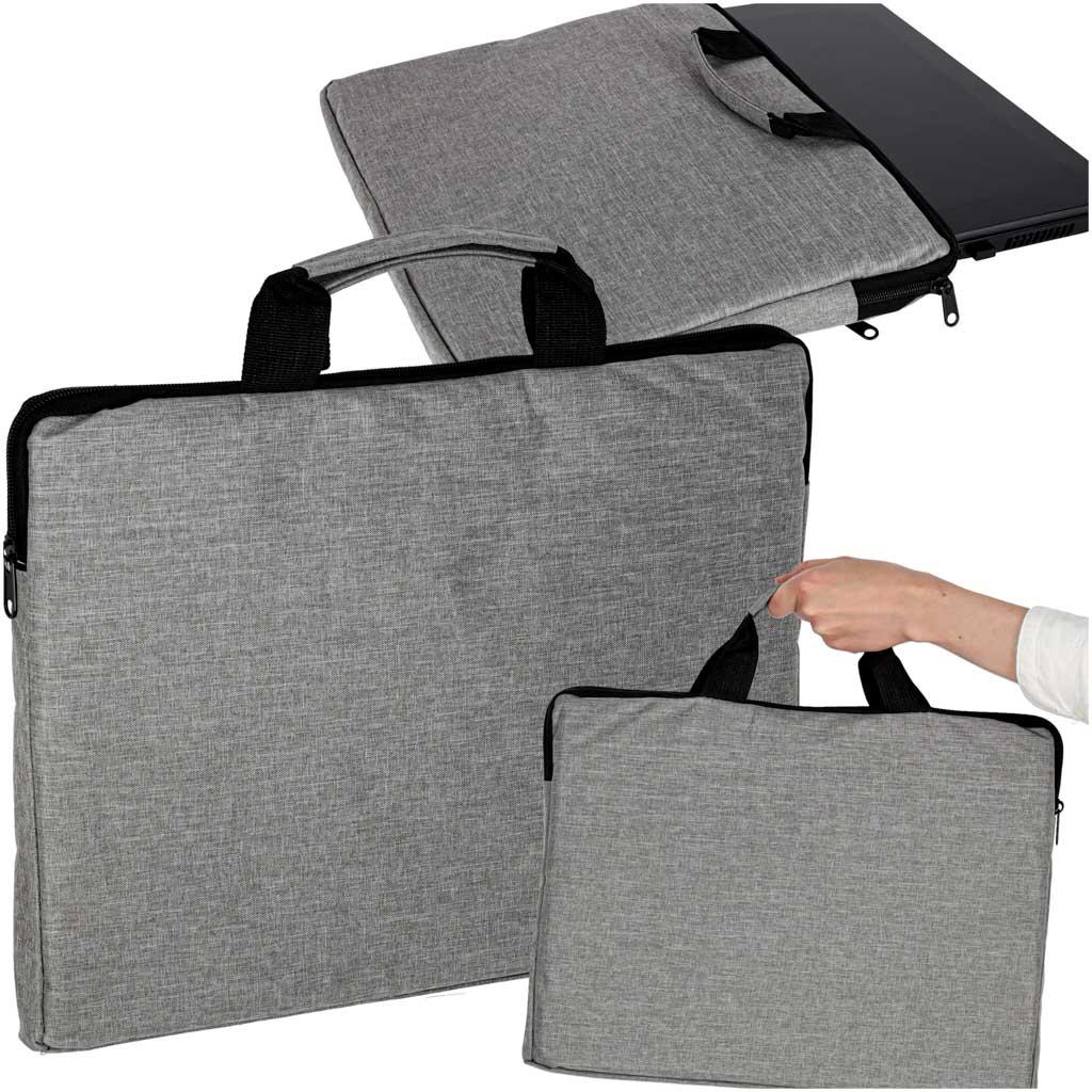 Laptop taske 15,6" - slank computer sleeve/briefcase i grå