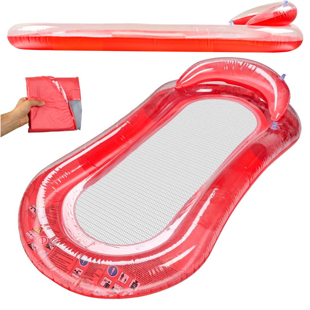 Bademadras med net og ryglæn - Bestway 43103, rød (159 × 77 cm)