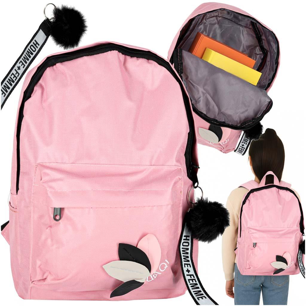 Skolerygsæk til børn og unge - 1 rum, pink