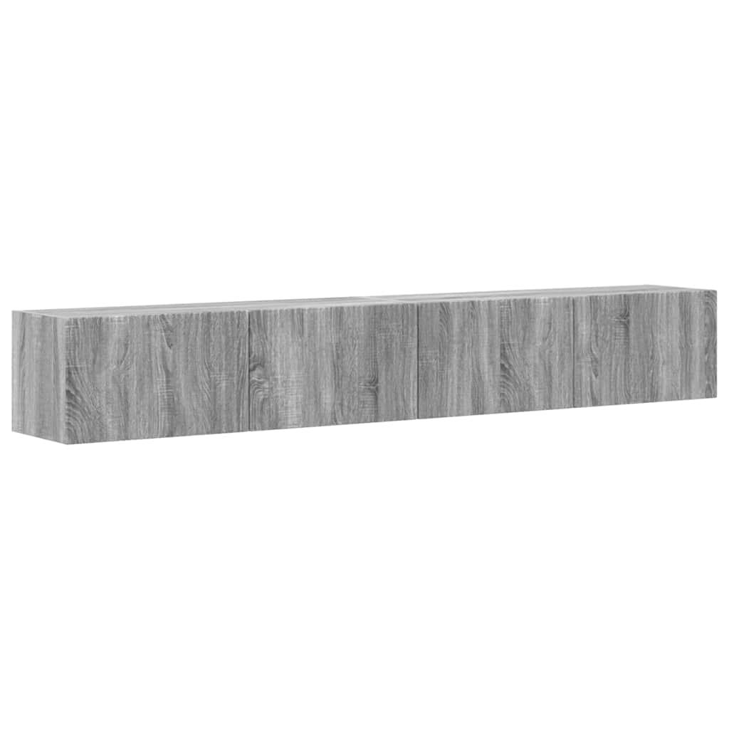 TV vægskab 2 stk Grå Sonoma 60 x 31 x 29.5 cm Konstrueret træ
