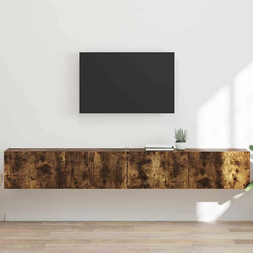 TV vægskab 2 stk Røget eg 60 x 31 x 29.5 cm Konstrueret træ